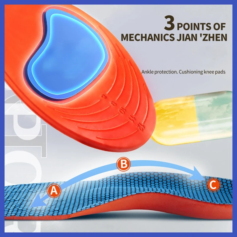 Orthopedic Insoles for Shoes Men Women Arch Support Flat Foot Insole Plantar Fasciitis Shock-absorbing Sports Running Shoe Pads