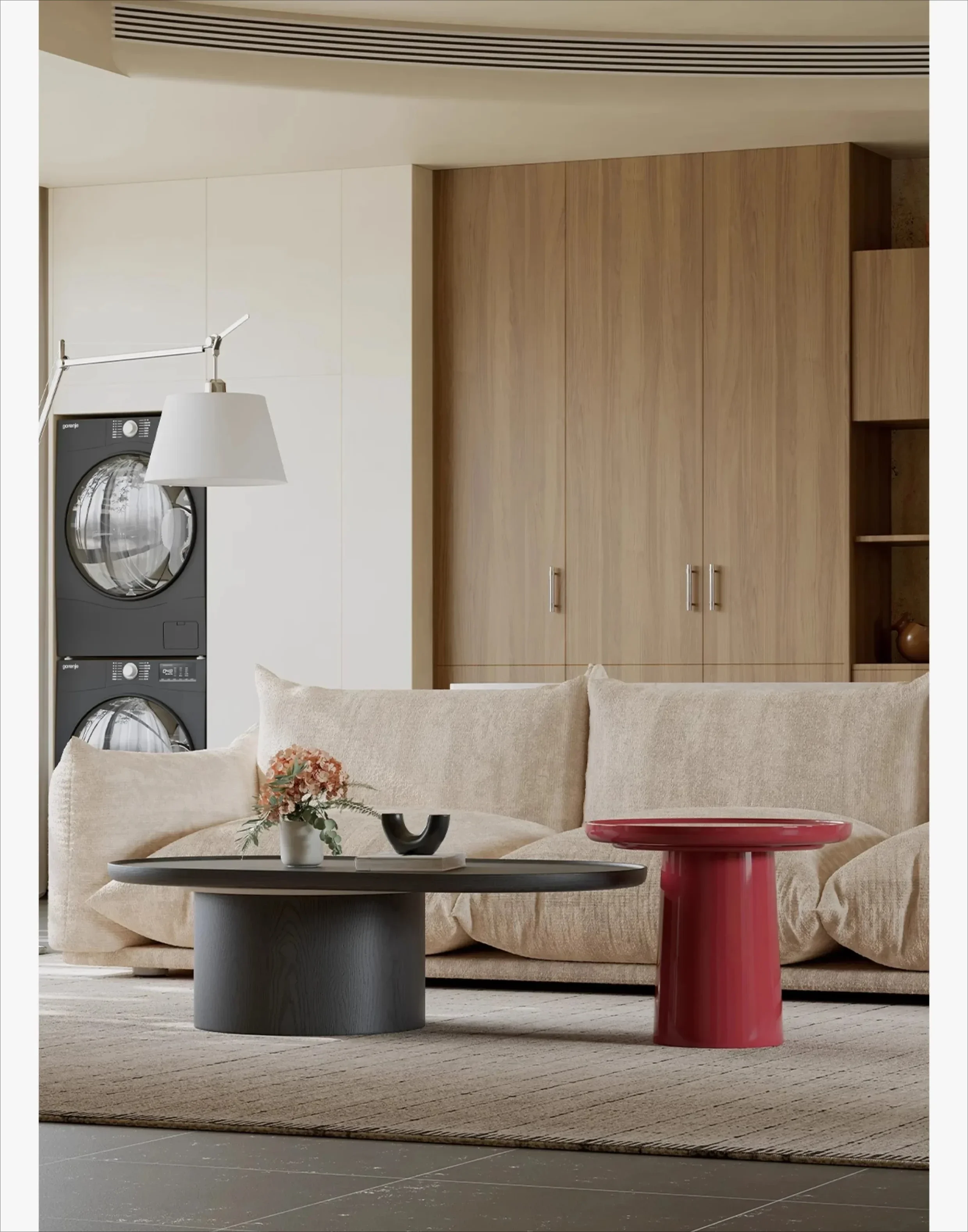 Oval coffee table living room home modern simple coffee table dining table integrated