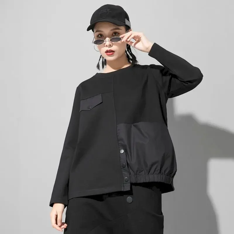 Fake Two-piece Stitching Pullovers Women Fall Winter Trend Oversized Pullover Loose Long Sleeve Fashion Sweatshirt Aesthetic Top