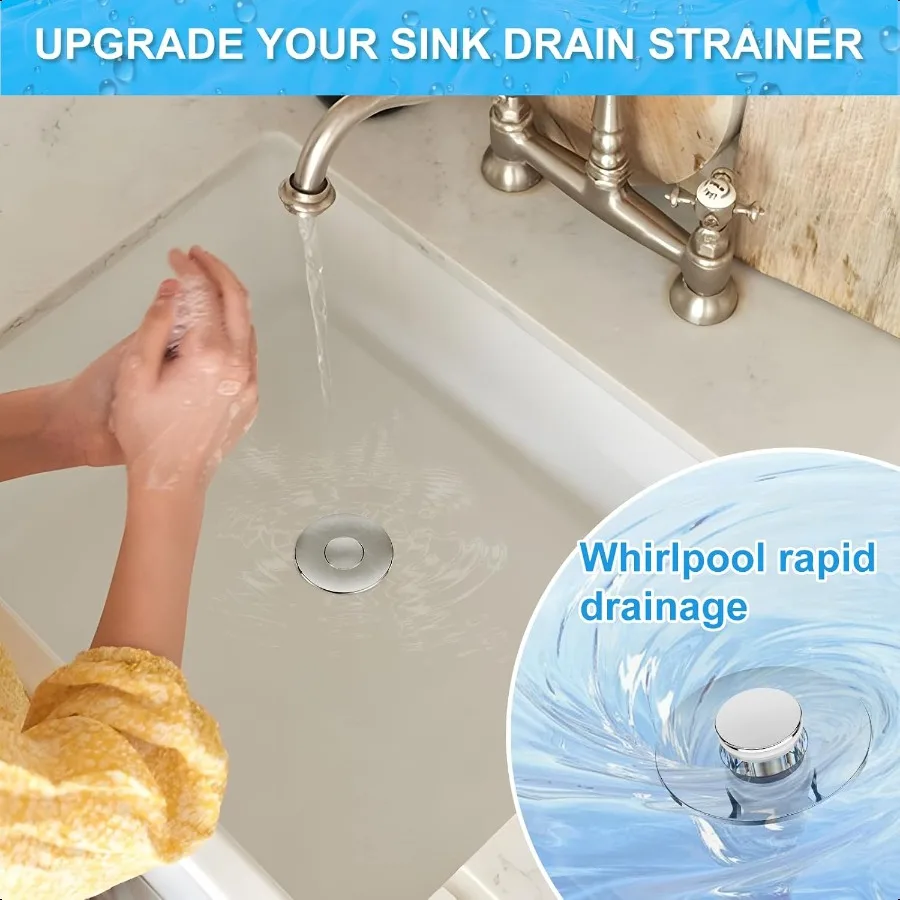 3 шт. сливной фильтр для раковины в ванной комнате с отверстием 1,11,26 дюйма, универсальный сливной фильтр из нержавеющей стали, уловитель волос, защита от засорения Po