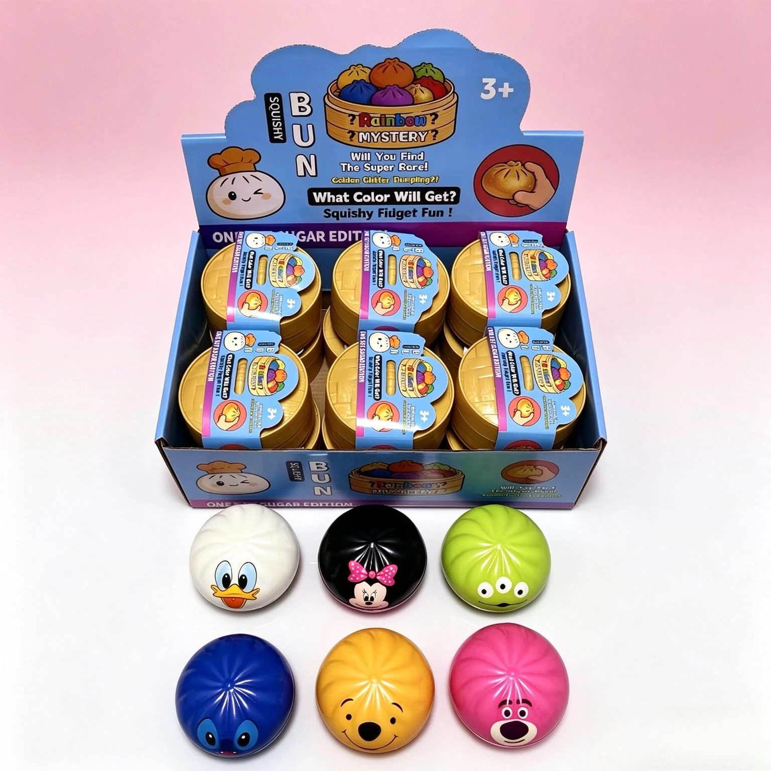 Baozi cartoon image blind box slow rebound toy, children's classroom party reward small gifts, decompression pinch music
