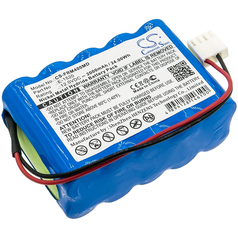 Ni-MH Medical Battery for Fresenius, CODAN, 12.0V, 2000mAh, Compatible Models: Argus 400,infusion pump Argus 400,MCM400,MCM400D