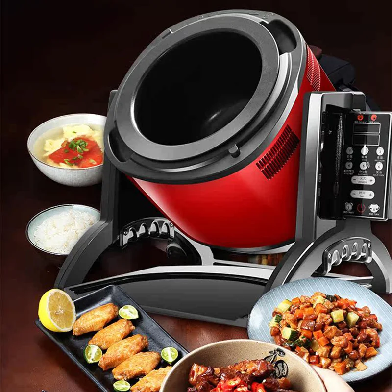 Fully Automatic Smart Home Stir-Fry Robot, 6L Stir-Fry Wok Rice Cooker, 220V Automatic Rotating Stir-Fry Wok