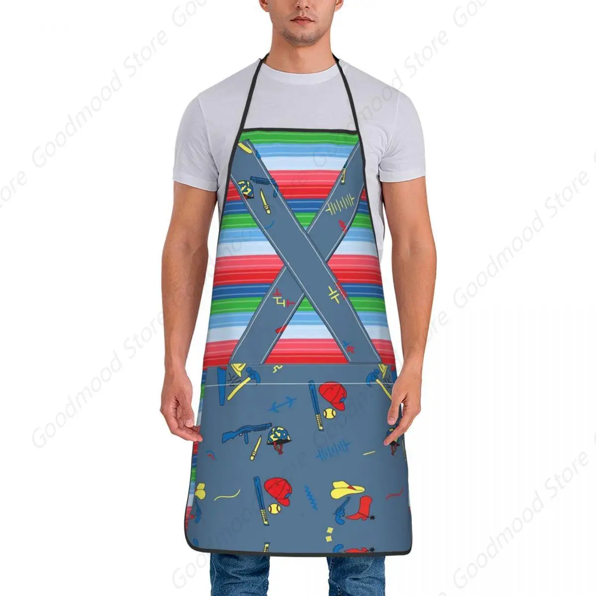 Killer Doll Overalls Aprons Chef Cooking Tablier Bib Kitchen Cleaning Pinafore for Women Men