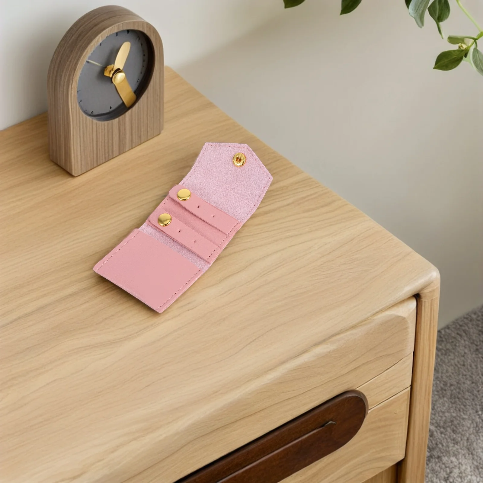 

Mini Travel Jewelry Box Lightweight Foldable Roll Up Case Soft Interior PU Material Compact Accessory Organizer for Trip Home