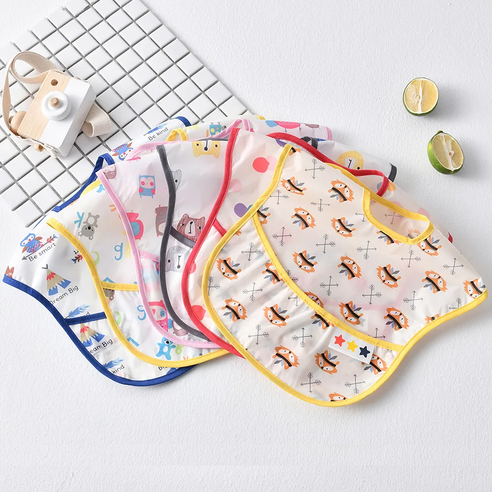 Soft Sleeveless Waterproof Baby Bibs Apron New Cartoon Washcloth Feeding Bib Cute Burp Cloth For Toddler Boys Girls Bandana Bibs