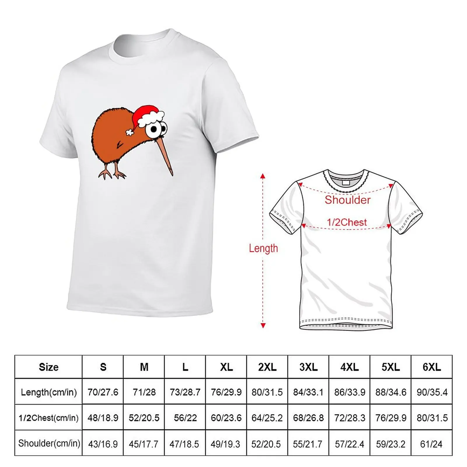 Christmas Kiwi - on white T-Shirt cotton t shirts high quality cotton t shirt man T-Shirt