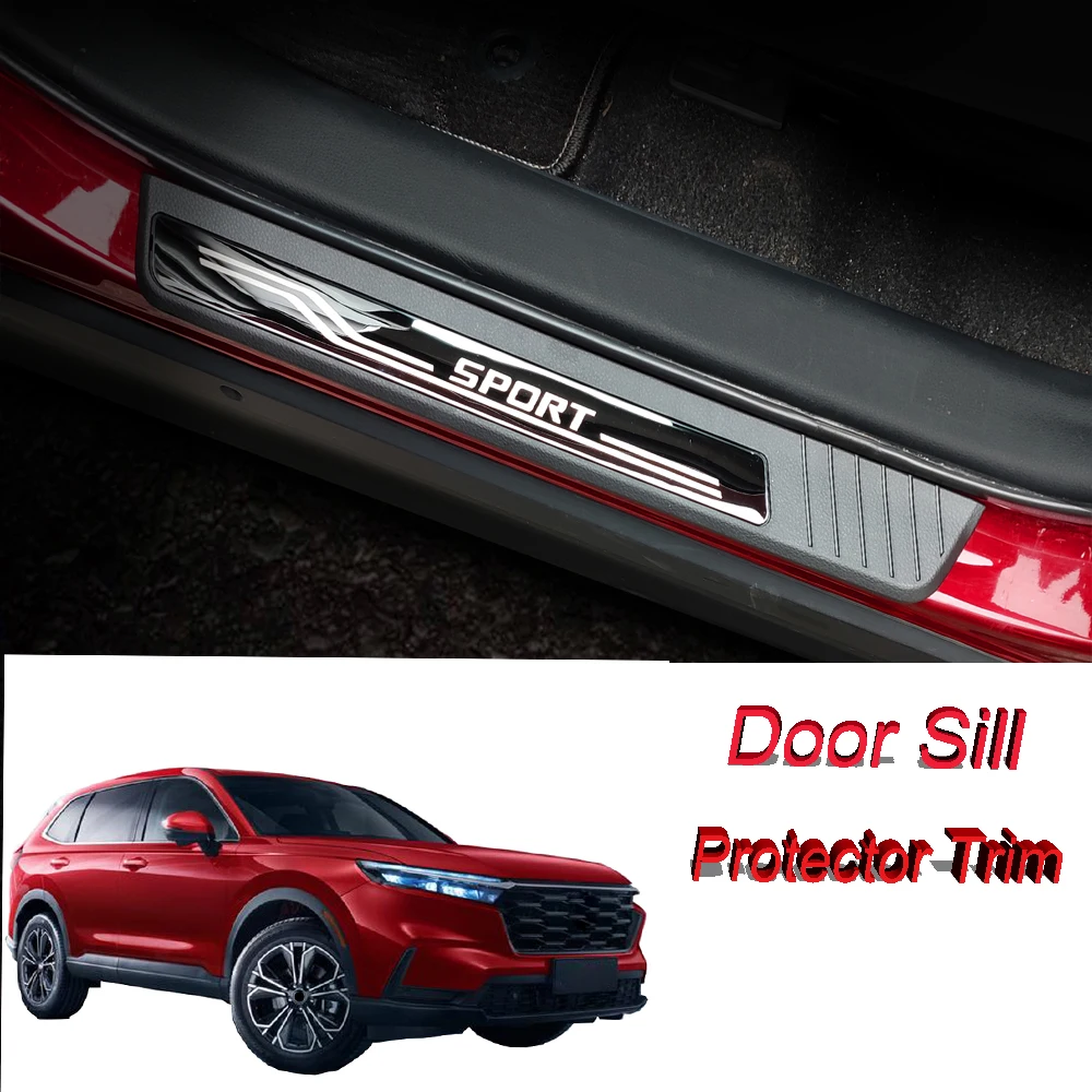 

For Honda CR-V 2023 2024 Car Accessories Door Sill Scuff Plate Protector Threshold Stickers Pedal Trim Styling