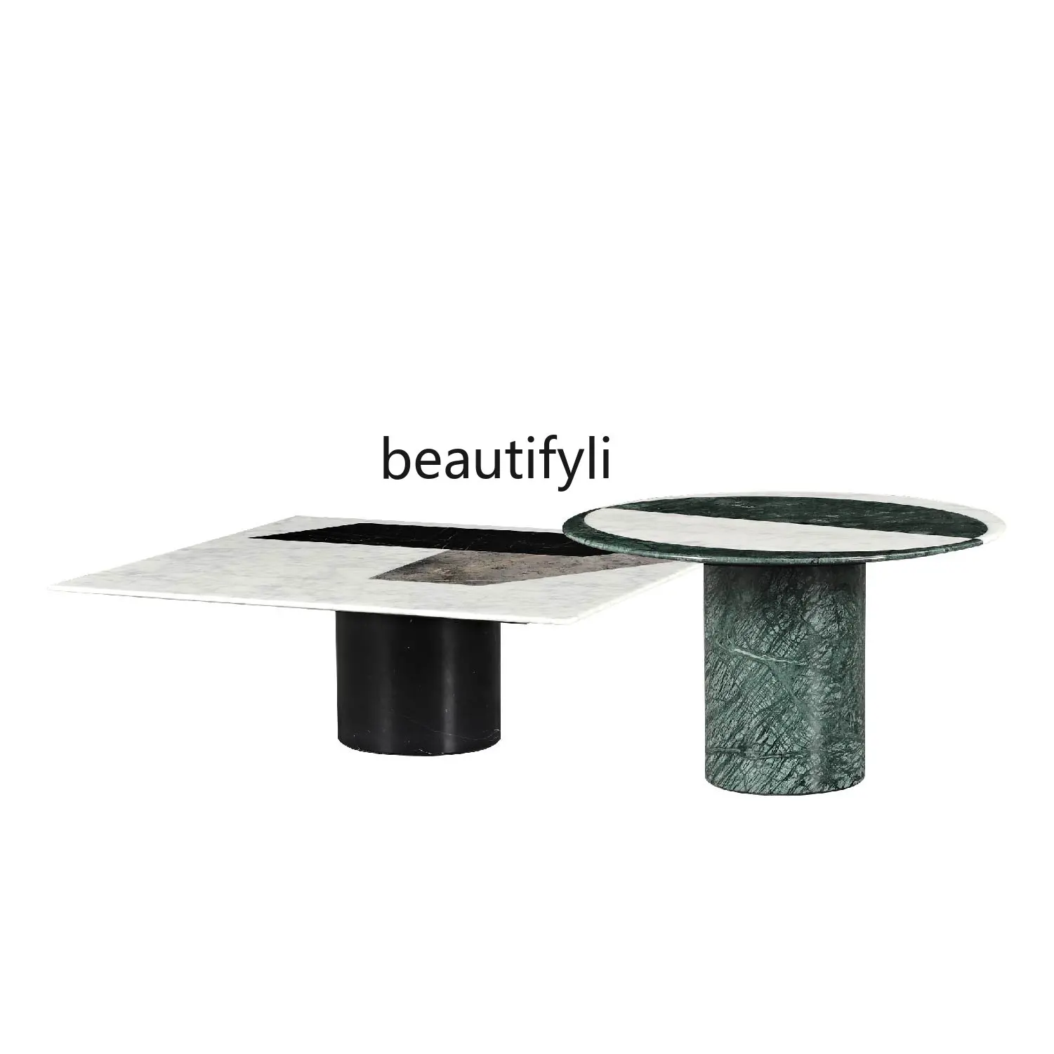 

yj Italian Mild Luxury Marble Coffee Table Modern Minimalist Living Room Nordic Designer Side Table