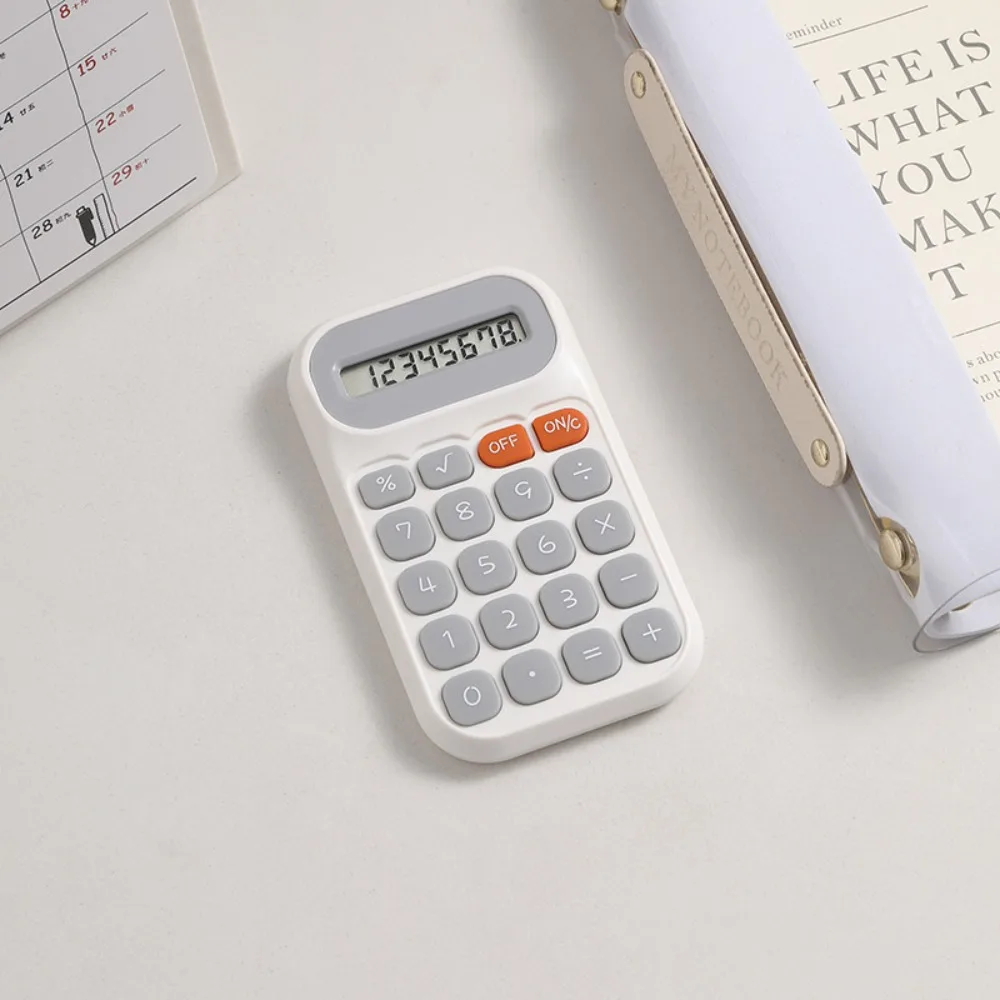 8 Digits Cute Calculator Mechanical Keyboard Durable Arithmetic Calculator Anti-fall Large Screen Mini Pocket Calculator