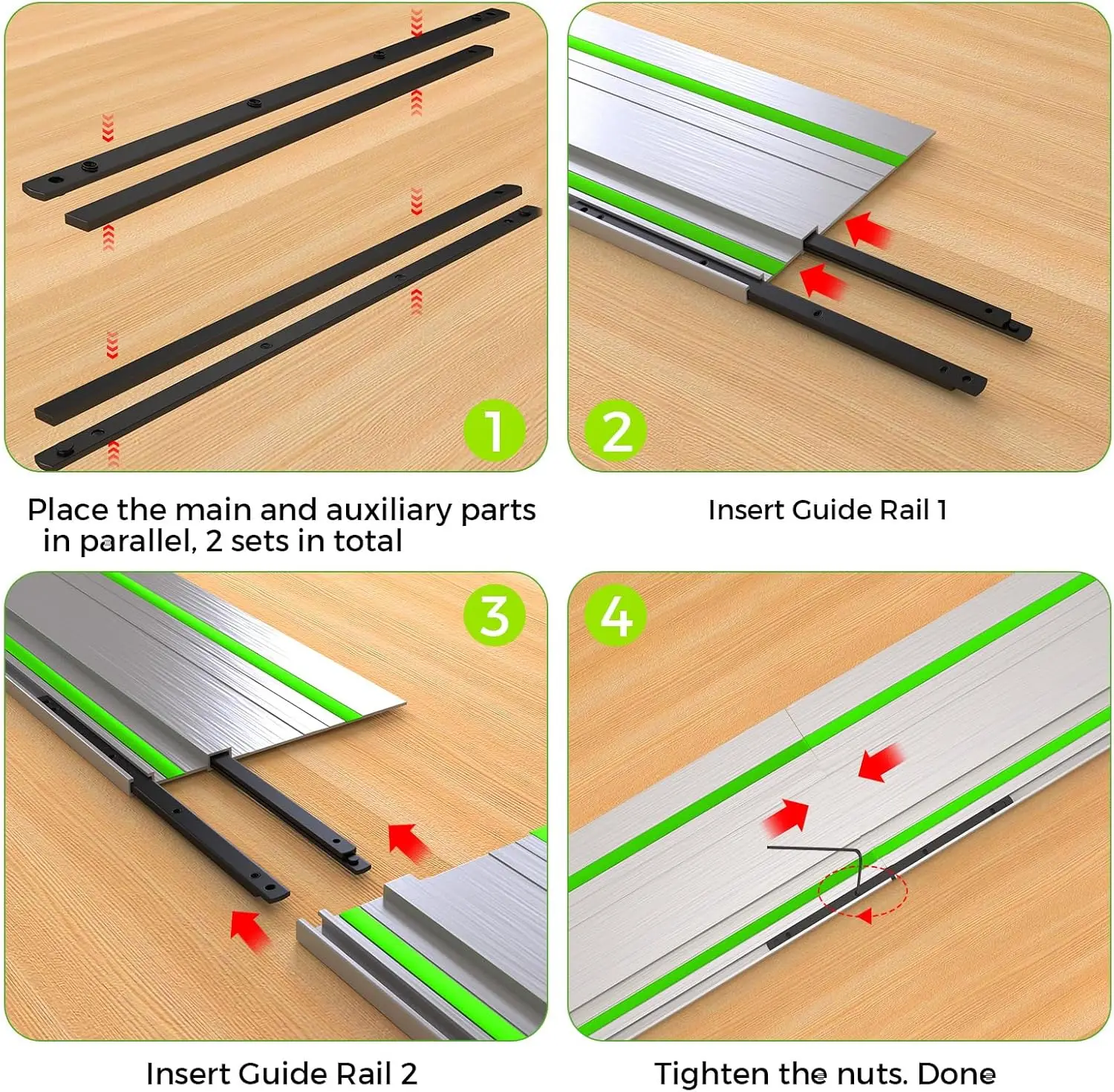 P-20177 Zestaw złączy szynowych do Makita / Festool / DeWalt / Bosch Złącze szynowe Kopiuj akcesoria Wymiana