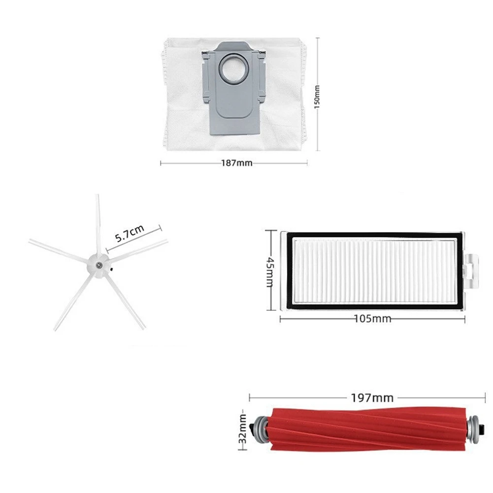 Per Xiaomi Roborock Q7 Max,Q7 Max +,T8 filtro Hepa Robot aspirapolvere pezzi di ricambio spazzola laterale principale Mop panno sacchetto della polvere, B