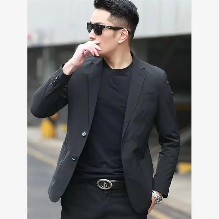 

Spring New Sle Men's Casual Faionable Thin Suit Jaet Easy Read Luxury Briti Sle Small Engli Suit Jaet