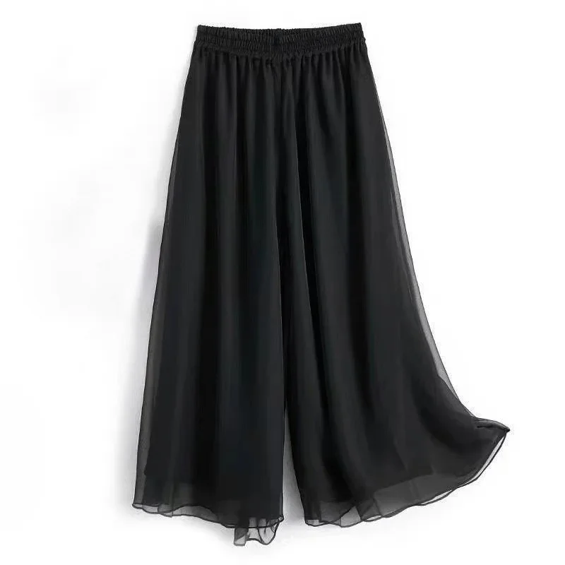 Classica Tänzerhose, Sommer-Chiffon-Hose mit weitem Bein, zweilagige Tanz-Übungskleidung, lockere Tanzhose für Damen, Yoga-Hose – Detail 6