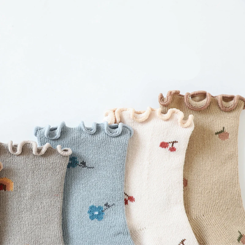 3 Pairs/lot Children's Socks Solid Spring Autumn Boy Anti Slip Newborn Baby Socks Cotton Infant Socks for Girls Floor Socks 0-5T