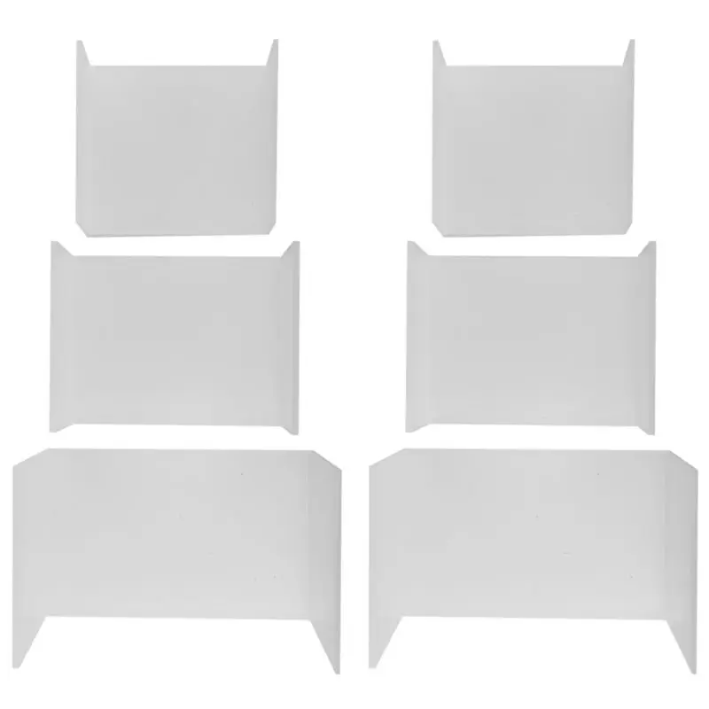 DT19 12Pcs Acrylic Display Risers, Clear Rectangle Stands Shelf for Collectibles, Jewelry, Cosmetics, 3 Tier Sizes