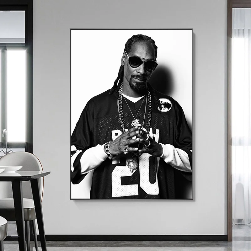 Rapper Snoop Dogg Photo Canvas Posters Black and White Canvas Print Art Mural for Modern Home Boy Bedroom Decoration Gifts
