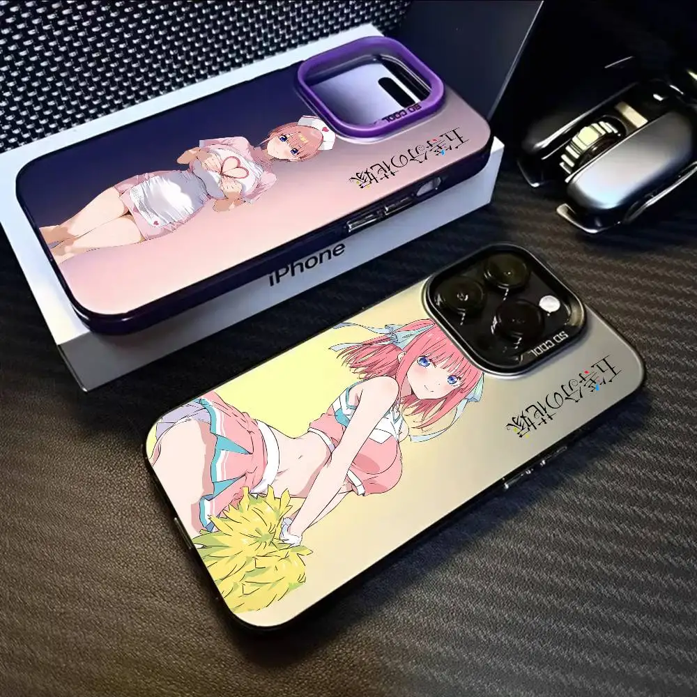 Q-quintessential Quintuplets جراب هاتف آيفون 17 16 15 14 13 12 11 برو ماكس الهواء متعدد الألوان ماتي ليزر أورورا فوندا #5