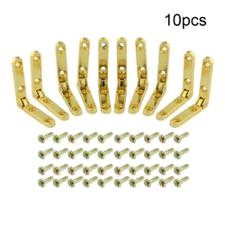 Bisagras plegables de aleación de Zinc con tornillos, caja de madera, caja de joyería, herrajes para muebles, armario, 10 piezas, 90 grados