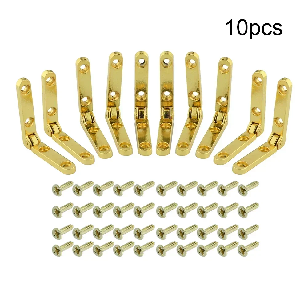 10pcs 90 Degree Hinges Wooden Box Zinc Alloy Hinge Folding Hinges With Screws Jewellery Case Cabinet Furniture Hardware