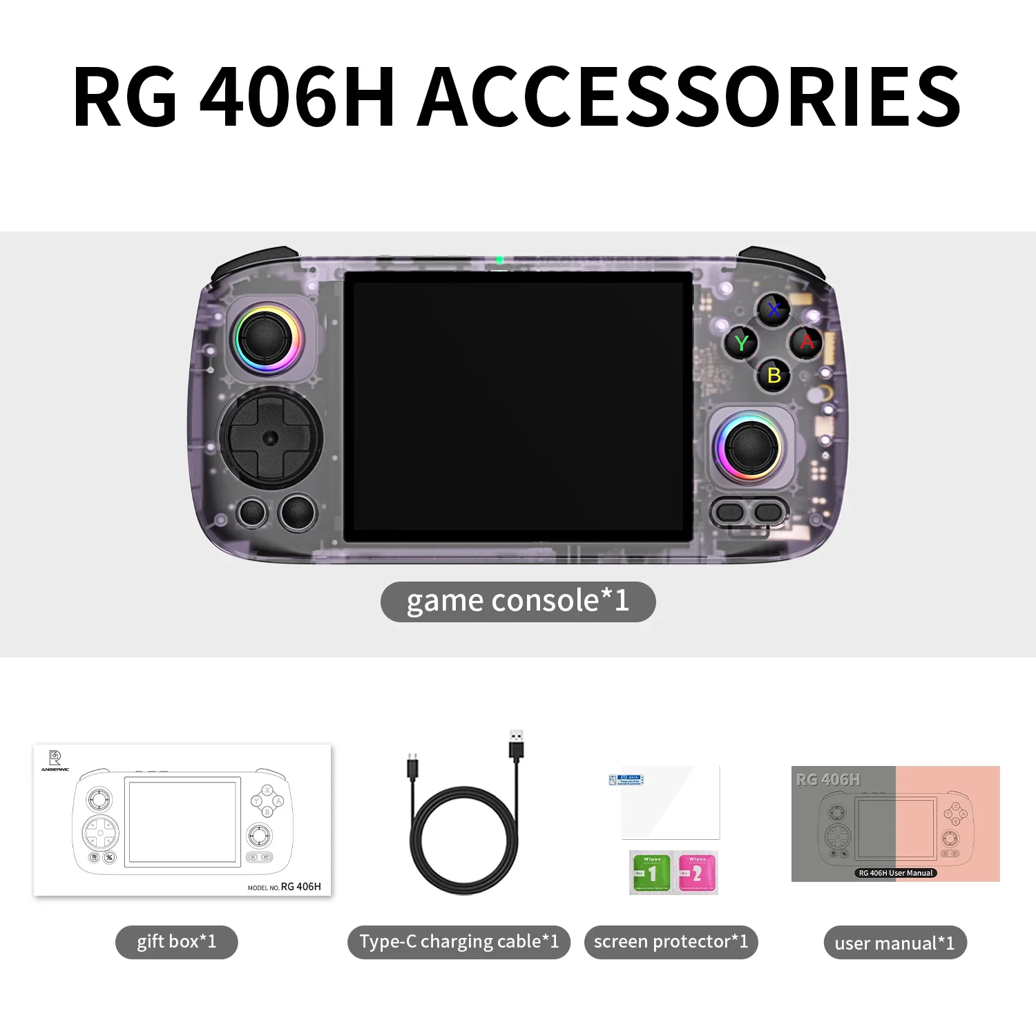 Anbernic rg406h retro handheld jogo player de vídeo console 4