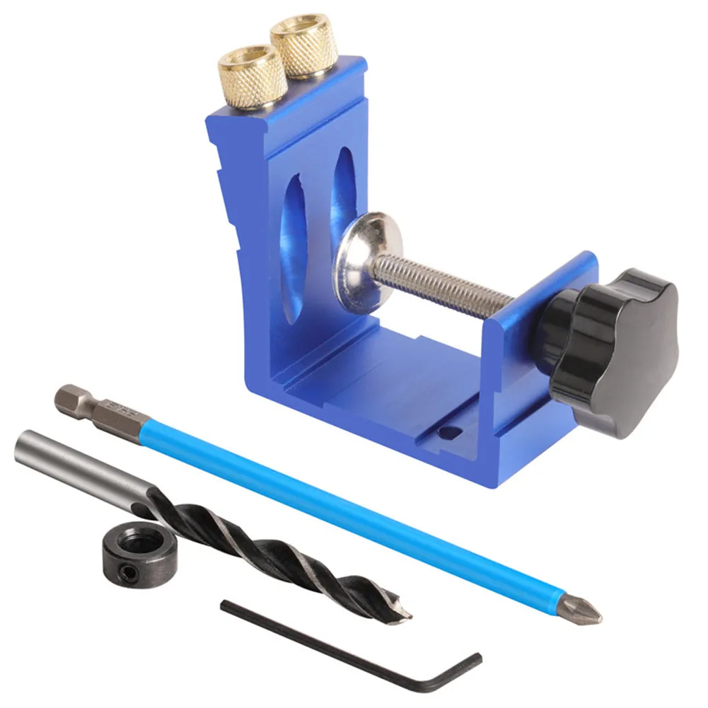 

Positioner Kit Oblique Hole Locator Bit Pocket Drill Hex Key Wrench Hole Jig Limit Ring Screwdriver High Quality
