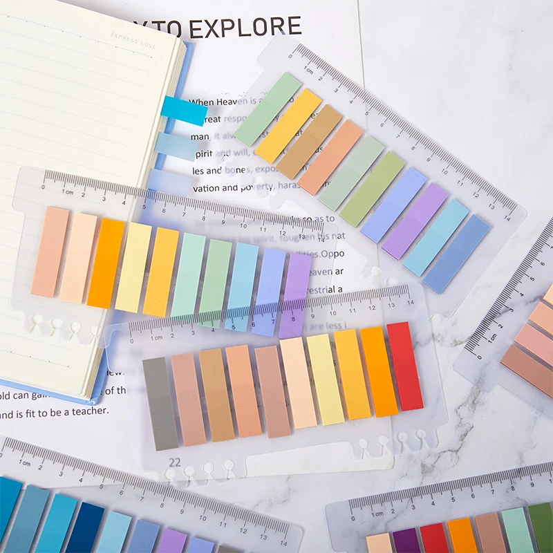 200sheets/1pc Morandi Sticky Tabs Sticky Notes  Tabs Page Markers Memo Pad Stickers Notepad Book Annotation Office School