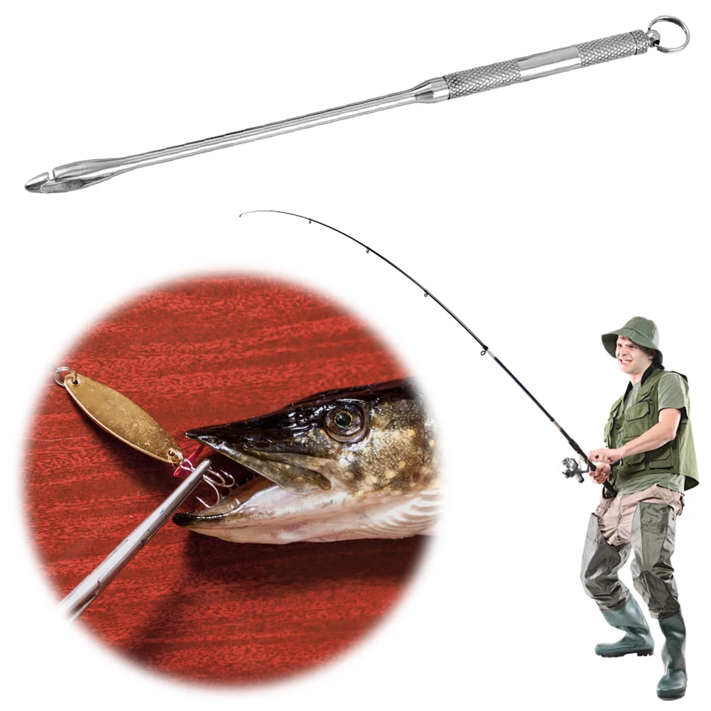 الفولاذ المقاوم للصدأ الصيد هوك مزيل المحمولة الصيد هوك ديتشر صيد السمك ديهوكر أدوات الصيد