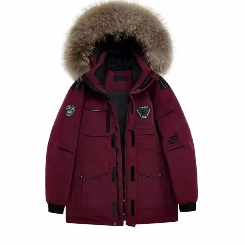 Down Jacket White Duck Down Minus Zero New Men's and Women's Thickened Medium and Long Tooling Couple's Fall Winter Warm Jacket