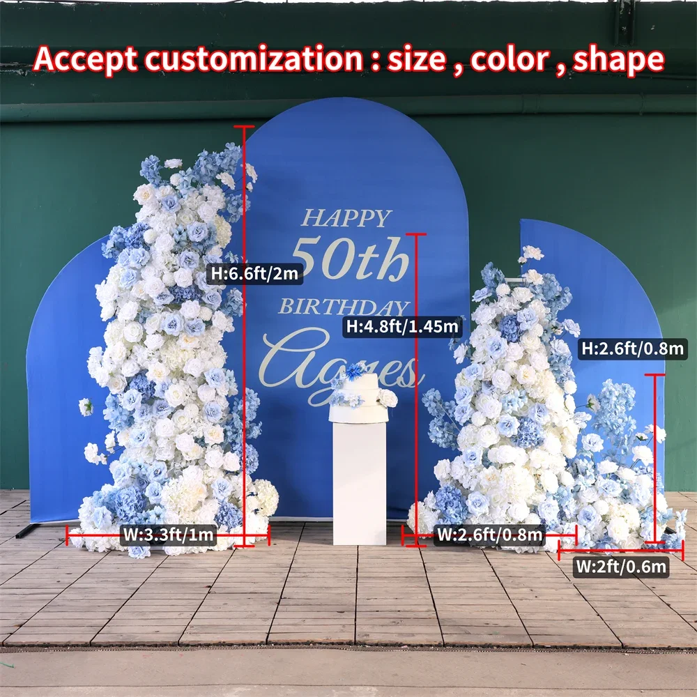 Wedding Birthday Decoration Flores Artificiales KT Board Blue White Rose Hydrangea Artificial Flower Arrangements Decor Props