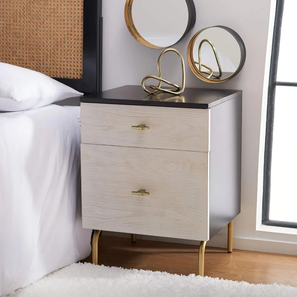 

Home Collection Genevieve Black/White Washed 2-Drawer Nightstand, Customized
