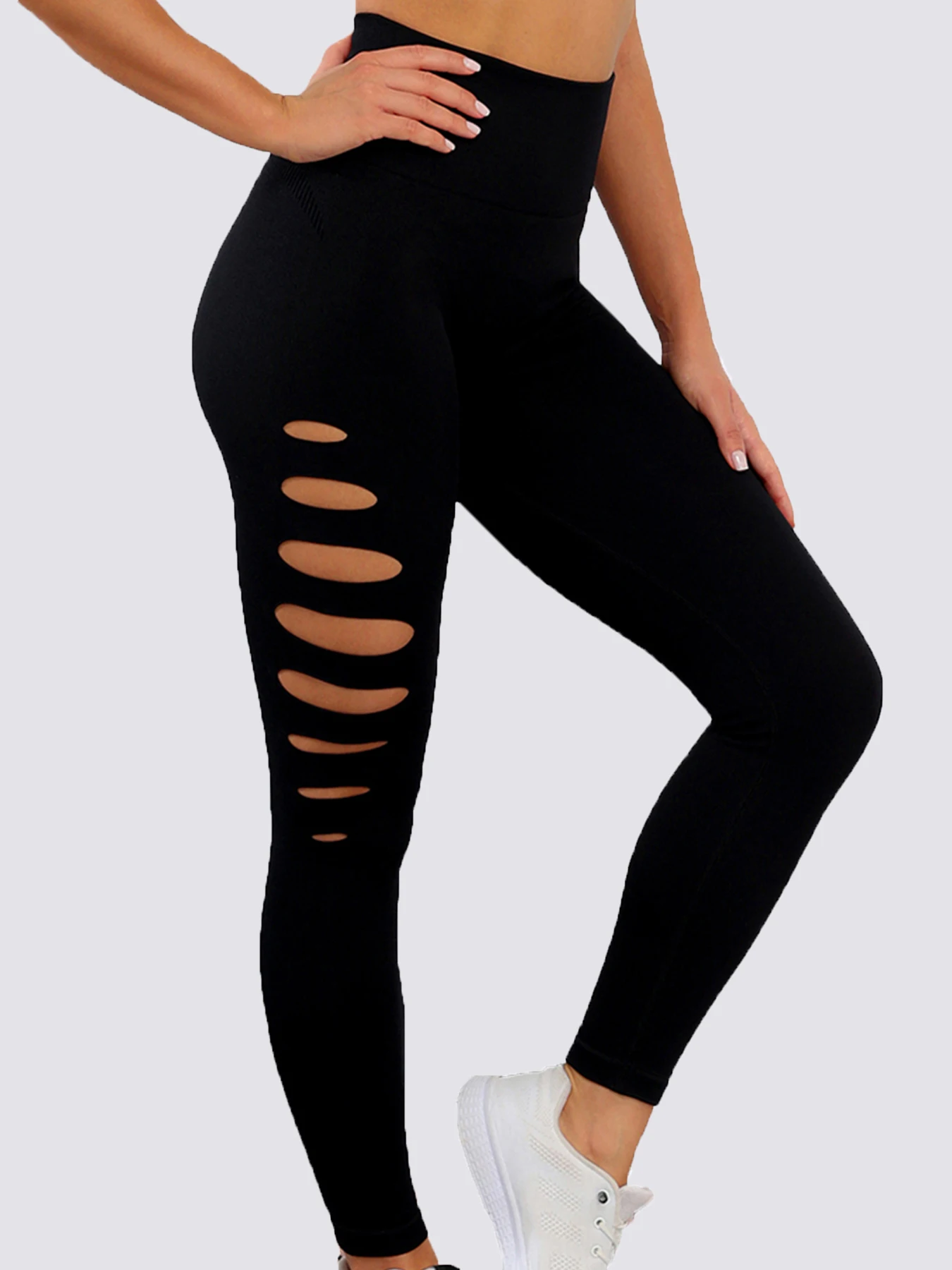 2025 Sexy Hole Gym Leggings Women Booty Lifting Seamless Sporty Leggings Women Skinny Stretch Exercise Activewear Running Pants