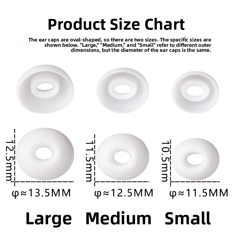 Soft Silicone Ear Tips for QCY T13 Bluetooth Earphones Ear Plug Ear Cushion Headset Protection Accessories Digital Gadget Parts