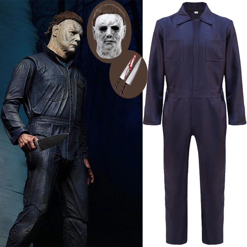 

Michael Myers Cosplay Jumpsuits Man Bleach Halloween Costume Outfits Bodysuit Mask Halloween Carnival Suit Clothing