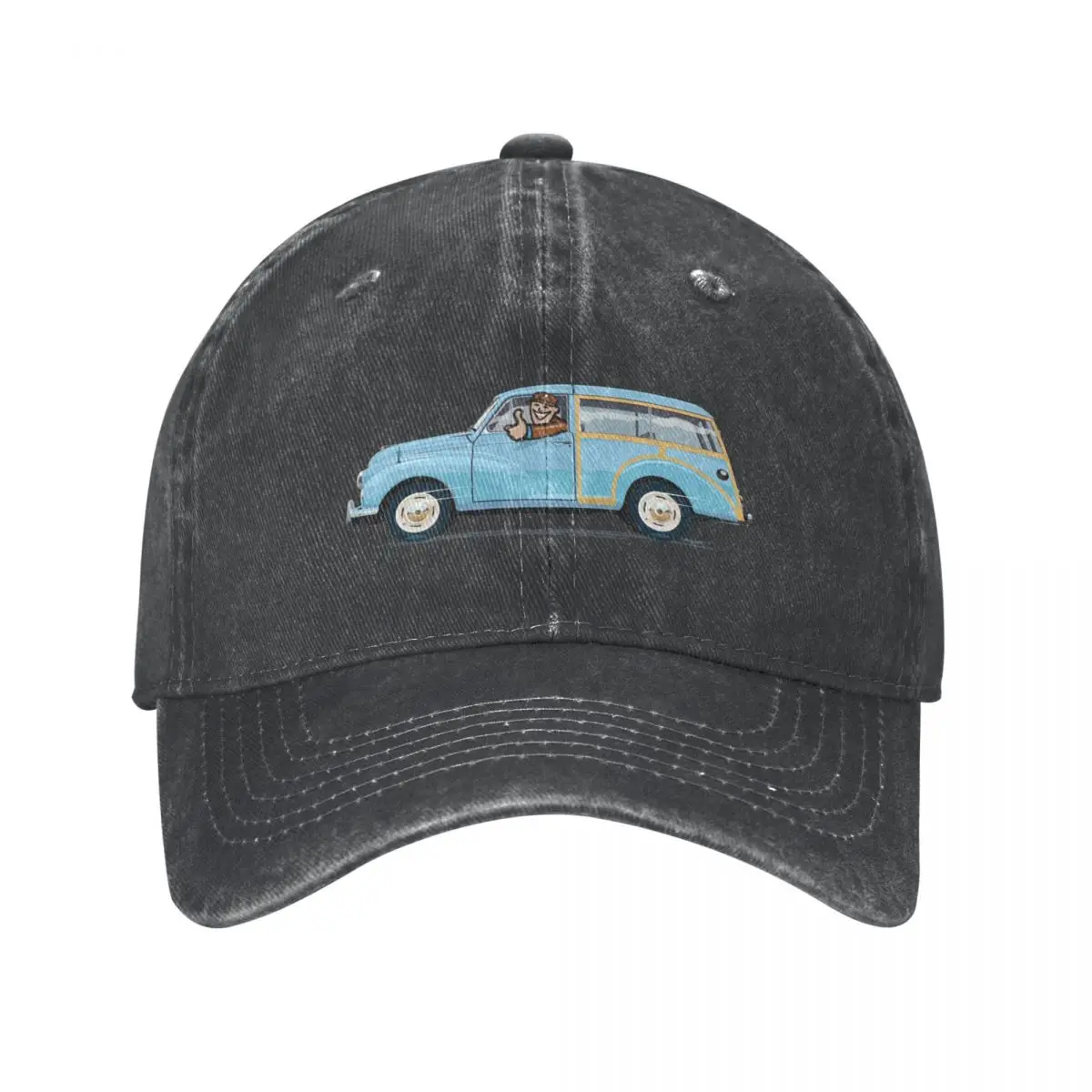 Bermuda Blue Morris Minor Traveller (left hand drive) Cowboy Hat Golf Wear Streetwear Elegant Women's Hats Men's