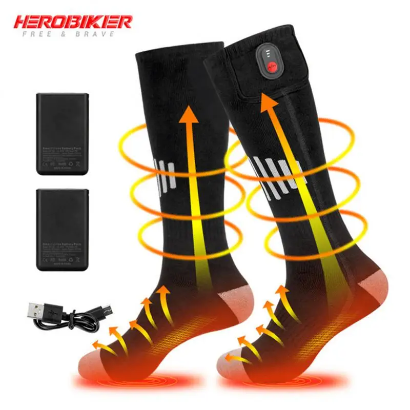 Winter Heated Socks Rechargeable Heating Socks 5000mAh Heating Socks Warmth Outdoor Heated Boots Snowmobile Skiing Socks