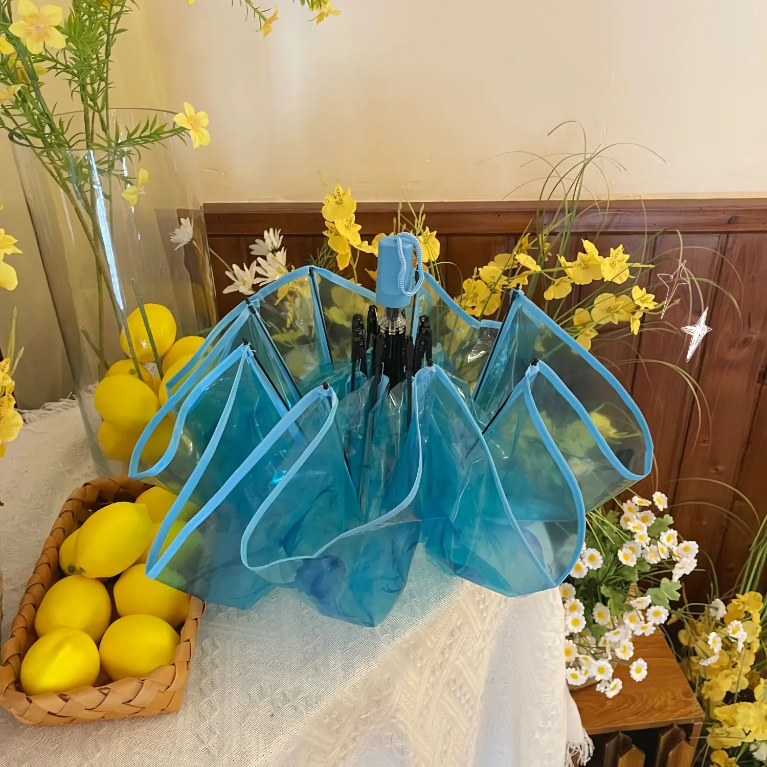 Anime Love and Deepspace Rafayel Attribute Cosplay Cartoon Cute Transparent Umbrella Sturdy And Wind Resistant Birthday Gift