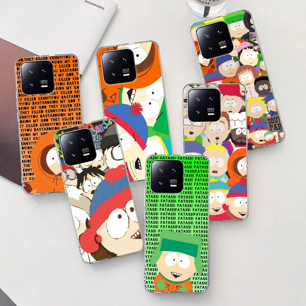 S-South P-Parkes Cartoon Case for Xiaomi Mi 9T 11T 11 10T 12 12X 12T Pro A2 13 9 CC9 A3 CC9E 10 11i 8 Lite TPU Soft Phone Cover