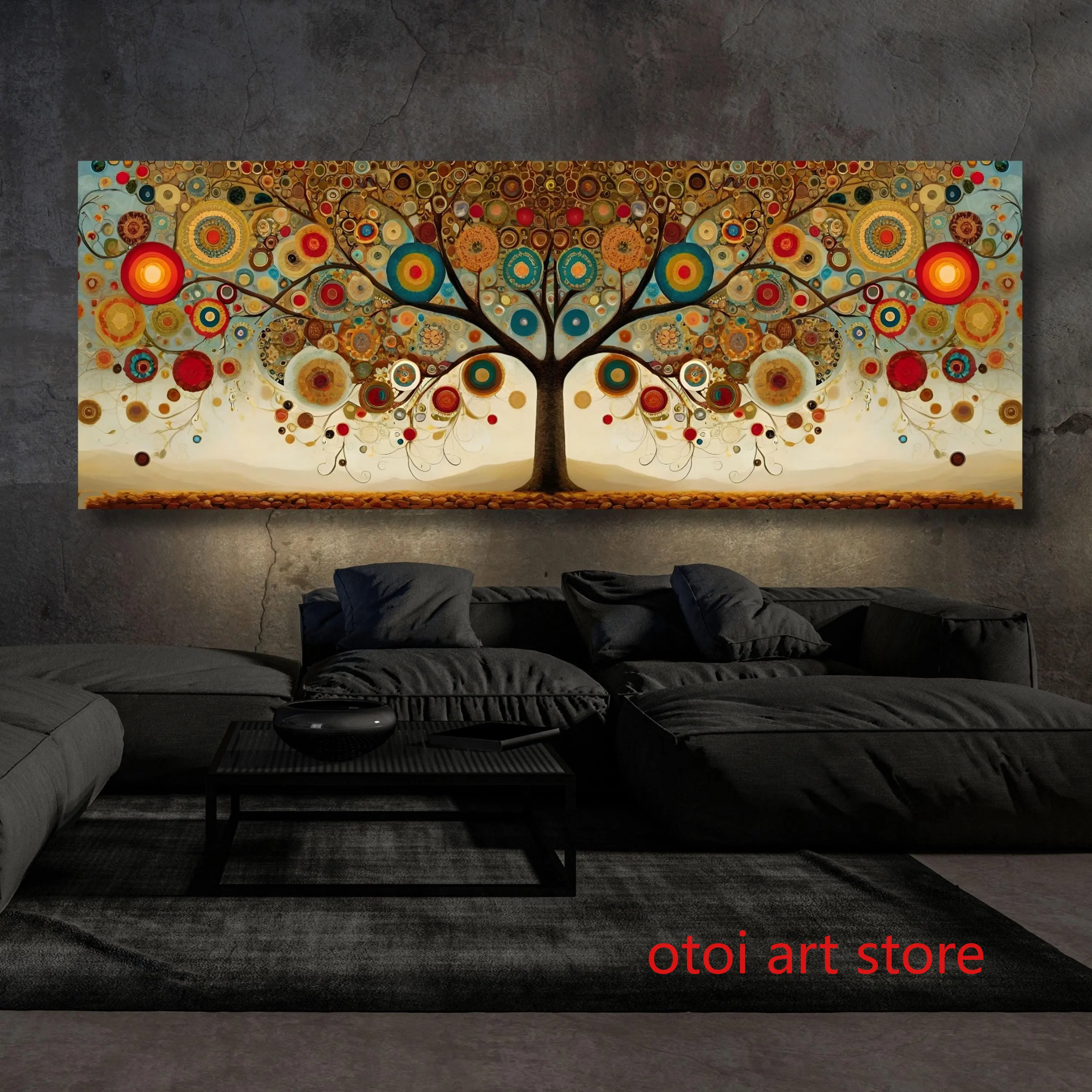 Vintage Tree of Life Gustav Klimt Style Leaves Landscape Art Poster Canvas Painting Wall Prints Picture Room Home Decor Cuadros