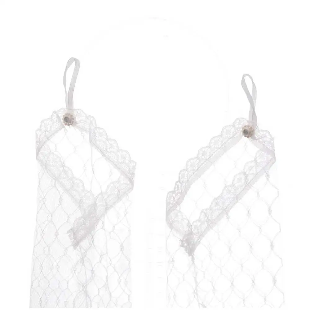 Mitaines de mariée pour femmes et filles, accessoires flexibles et élégants, protection solaire, gants blancs avec nœud en dentelle, à volants