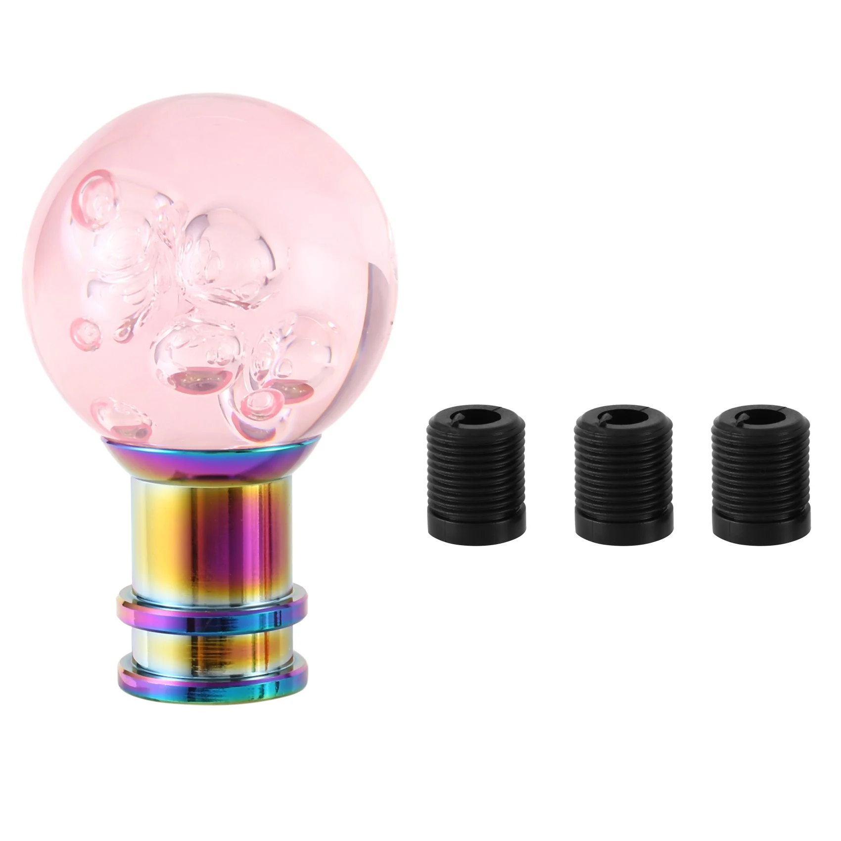 Universal Shift Knob Shift Lever Knob Acrylic Shift Knob Transparent Crystal Bubble Gear Shift Knob Pink