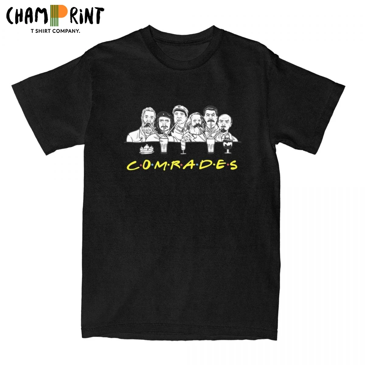 Men\'s Communist Memes Friends Comrades T Shirts Marxism Marx Pure Cotton Clothing Short Sleeve Crew Neck Tee Shirt T-Shirt