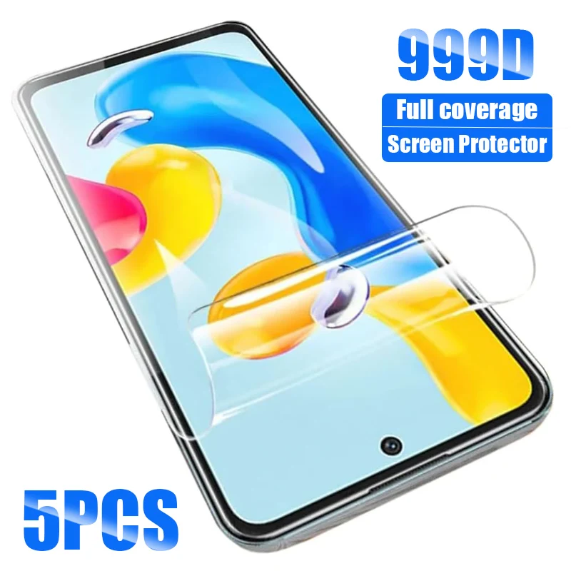5PCS Hydrogel Film For Xiaomi Redmi Note 13 14 12 11 10 9 8 Pro 5G Screen Protector For Redmi Note 10S 11S 12S 9T 8T Soft Film