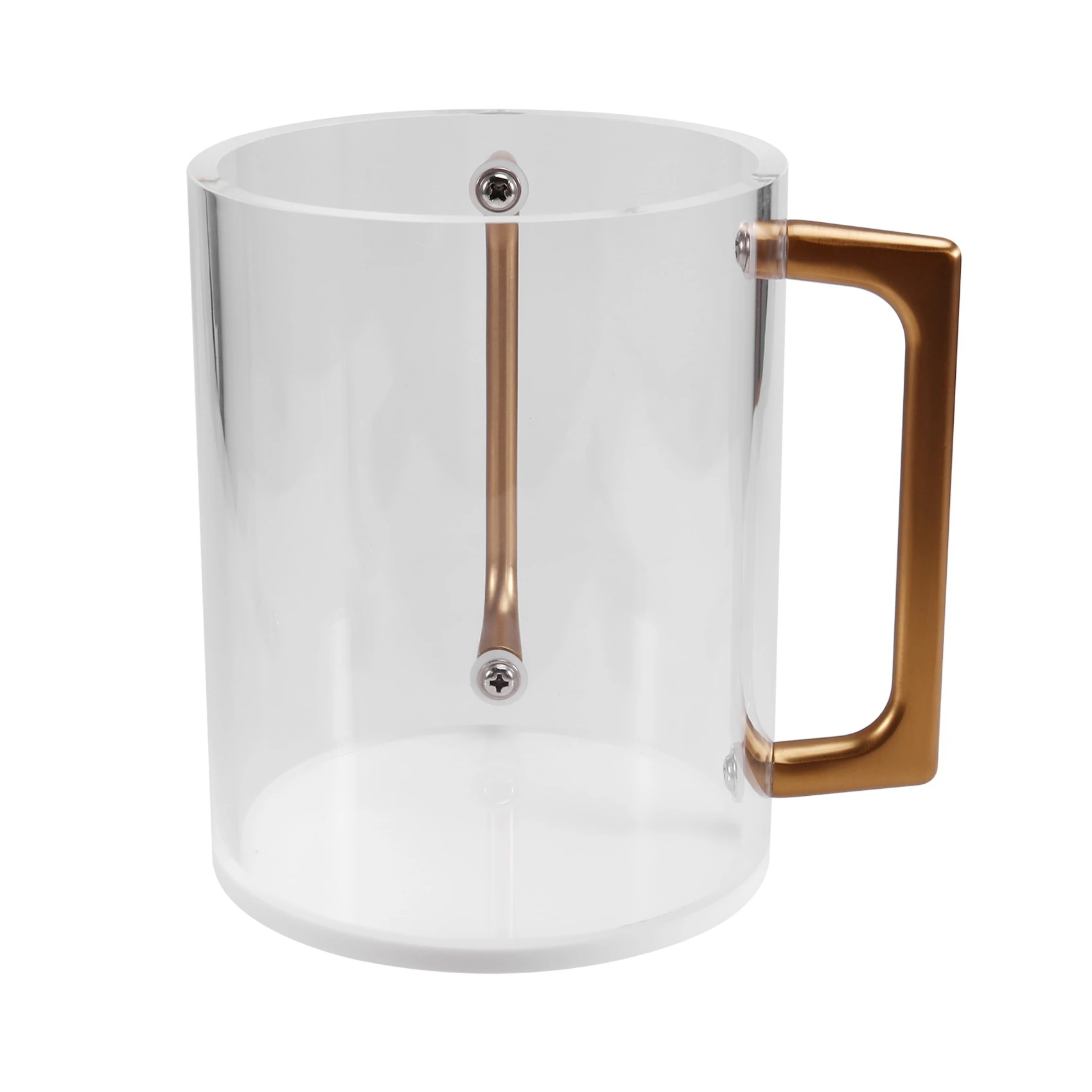 ABVJ-Hand Washing Cup Acrylic Cylindrical Washing Cup Hand Wash Cup With Two Metal Handles For Jewish Prayer Wash Cup Bronze