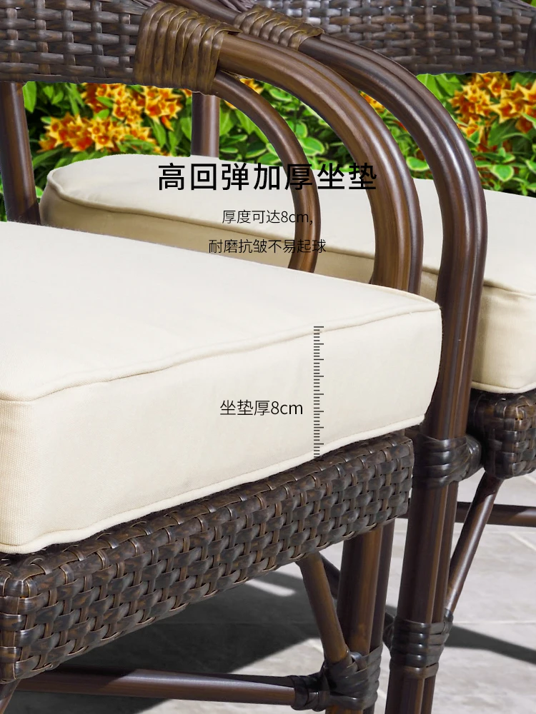 Outdoor sofa rattan tables and chairs waterproof and moisture-proof furniture courtyard