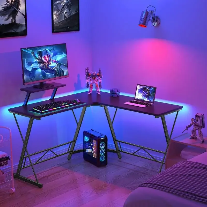 L-shaped game table corner computer workstation game table furniture space-saving table