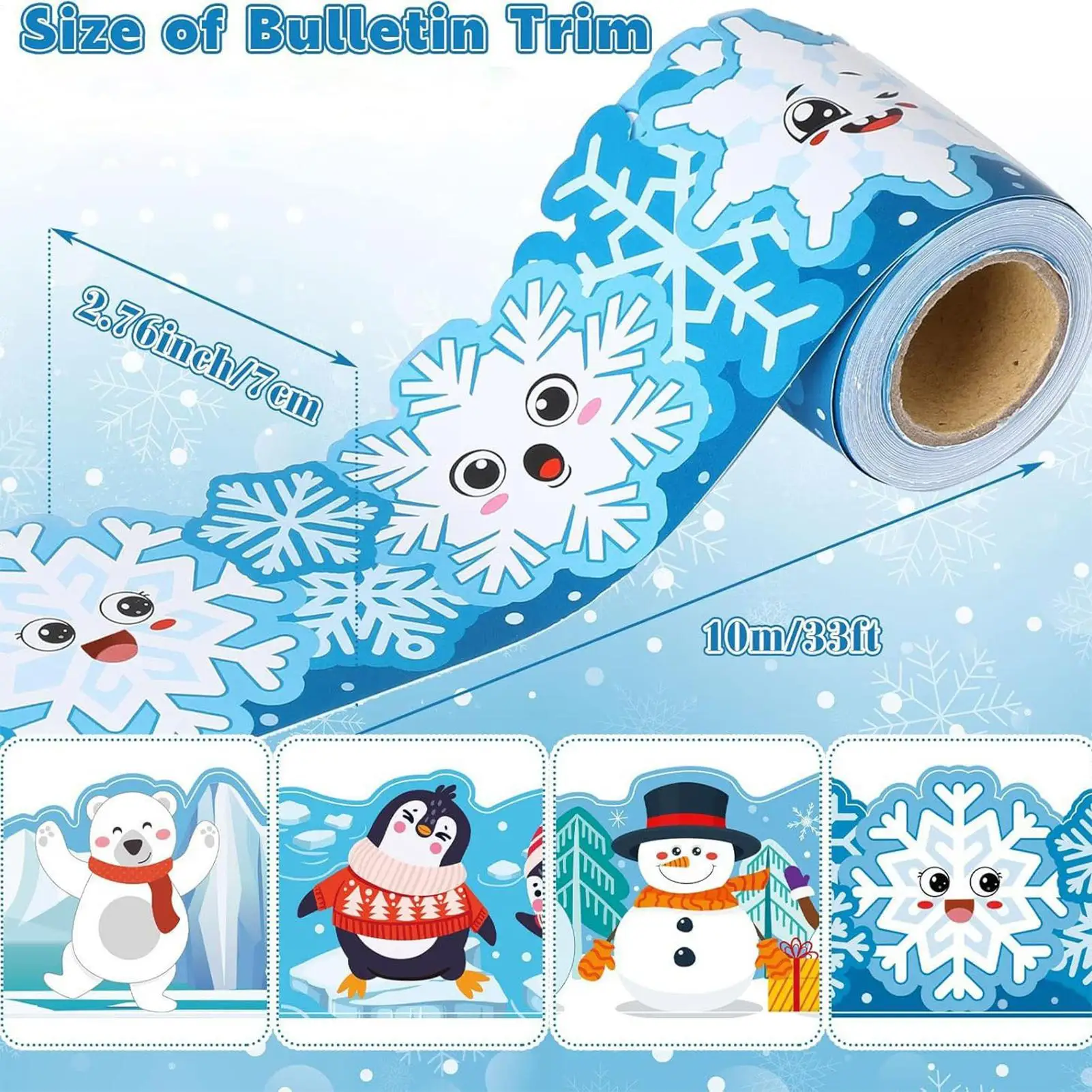 لوحة الإعلانات الحدود 33ft زينة عيد الميلاد الملونة الموسمية لوحة الإعلانات ديكور الكسوة لغرفة نوم المدرسة الفصول الدراسية