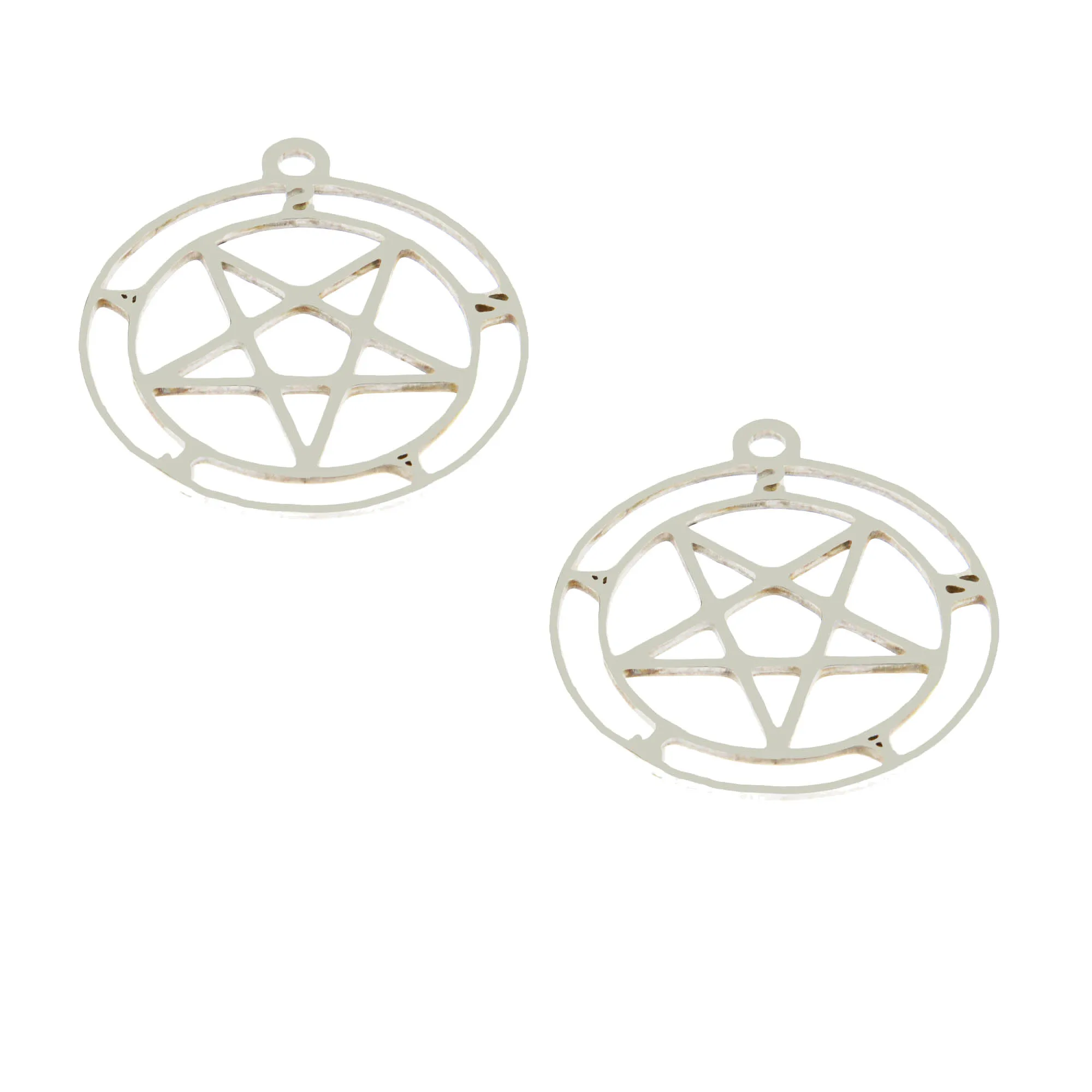 5Pieces/lot Satan Charm Sigil of Demon Lucifer Stainless Steel Pendant for Diy Necklace Jewelry Making 25mm
