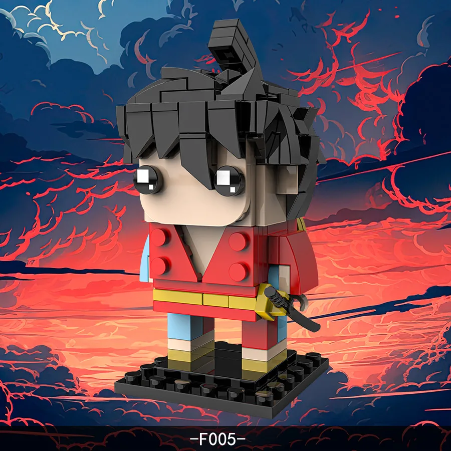 Anime One Piece building block set Luffy Sauron Nami mini humanoid Q version character model ornaments DIY building block toys