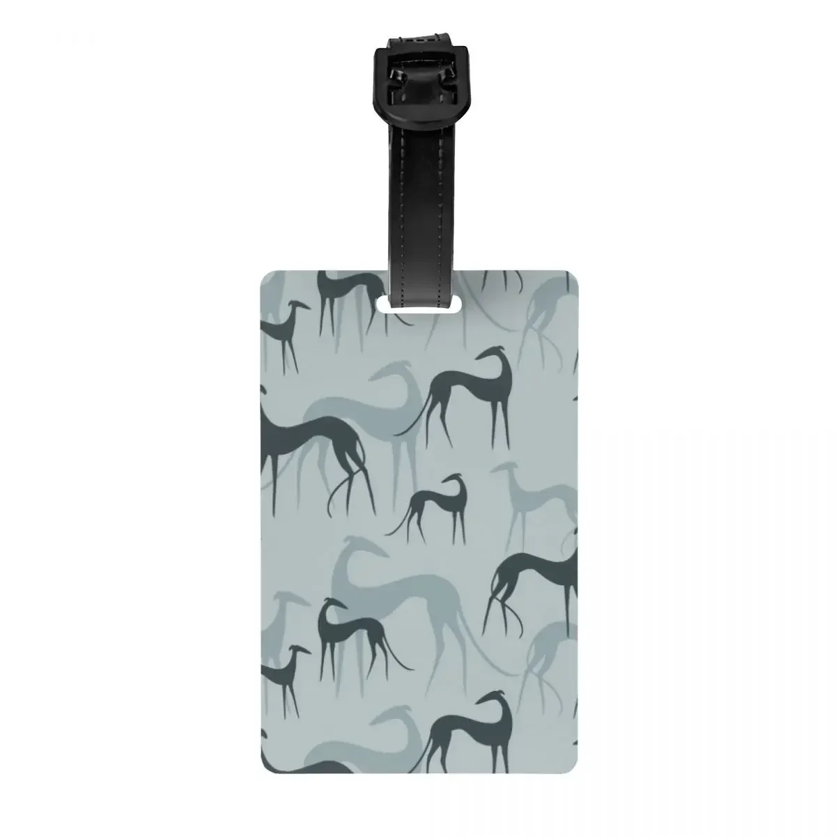 Custom Greyhound Galgos Dog Luggage Tag Whippet Sighthound Suitcase Baggage Privacy Cover ID Label